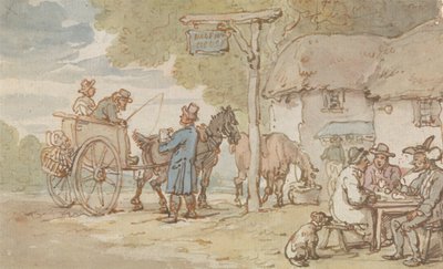 Dr Syntax Outside the Halfway House by Thomas Rowlandson